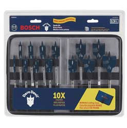 Stubby Spade Bit Set, 1/4-1 1/2, 6 L, 13 Pc